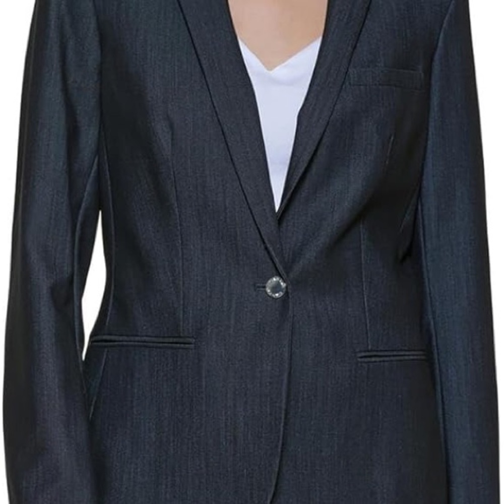 Women's Calvin Klein Shimmery Navy Blue Blazer